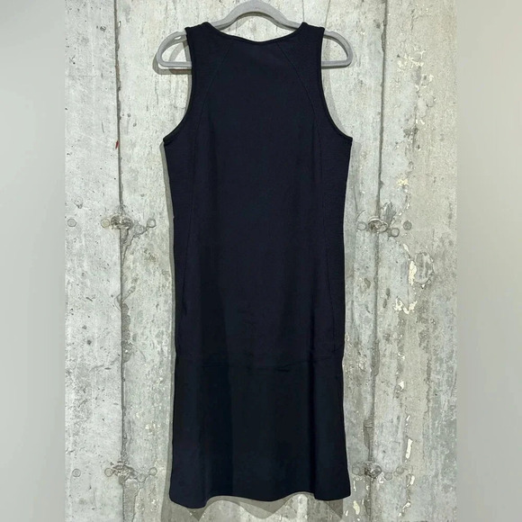 Athleta Black Ribbed Pacifica Dress Midi Athleisure Size Large NWOT - Picture 2 of 8